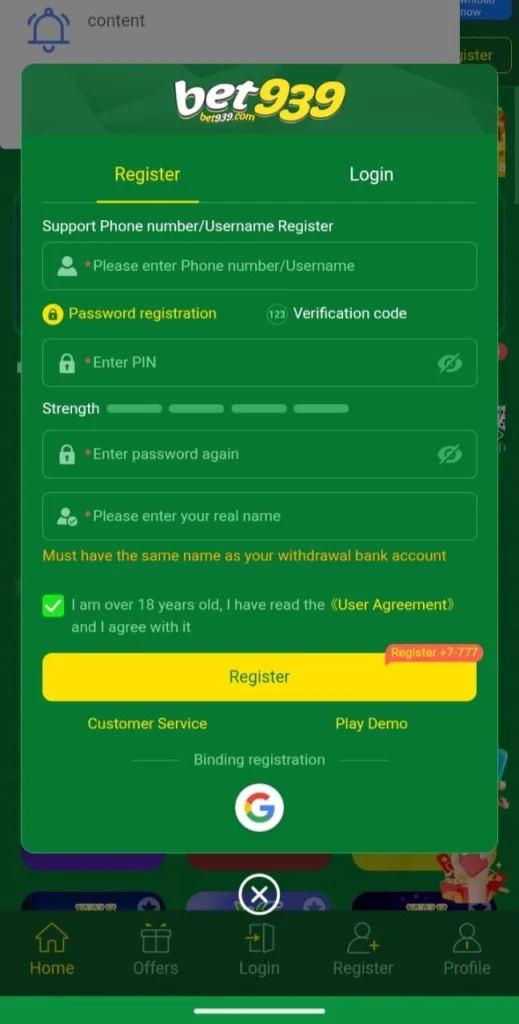 Bet939 Login